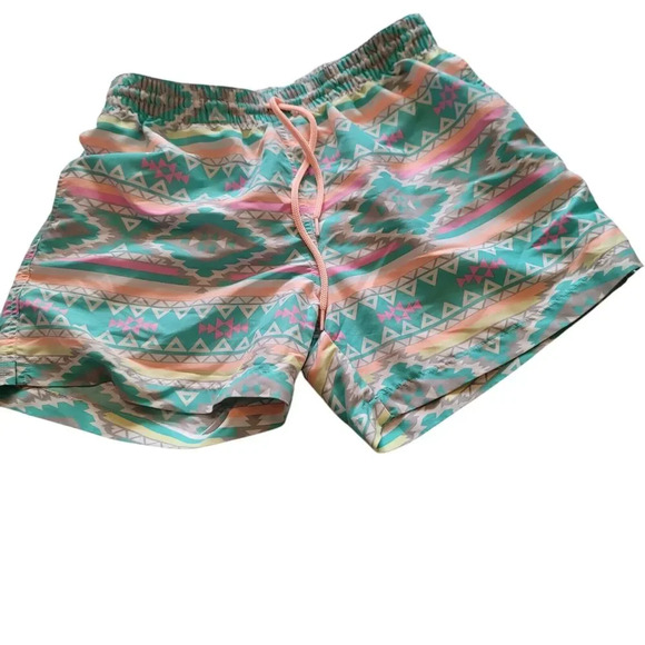 Chubbies Swim Trunks Mens Large Aztec Neon Colorful Summer Beach Swim Shorts USA - Picture 1 of 6